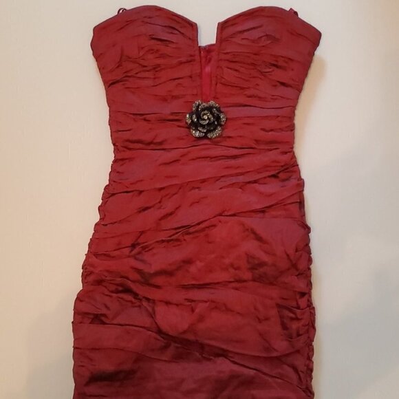 BCBG MaxAzria Tristina Ruby Ruched Straple… - Picture 4 of 6